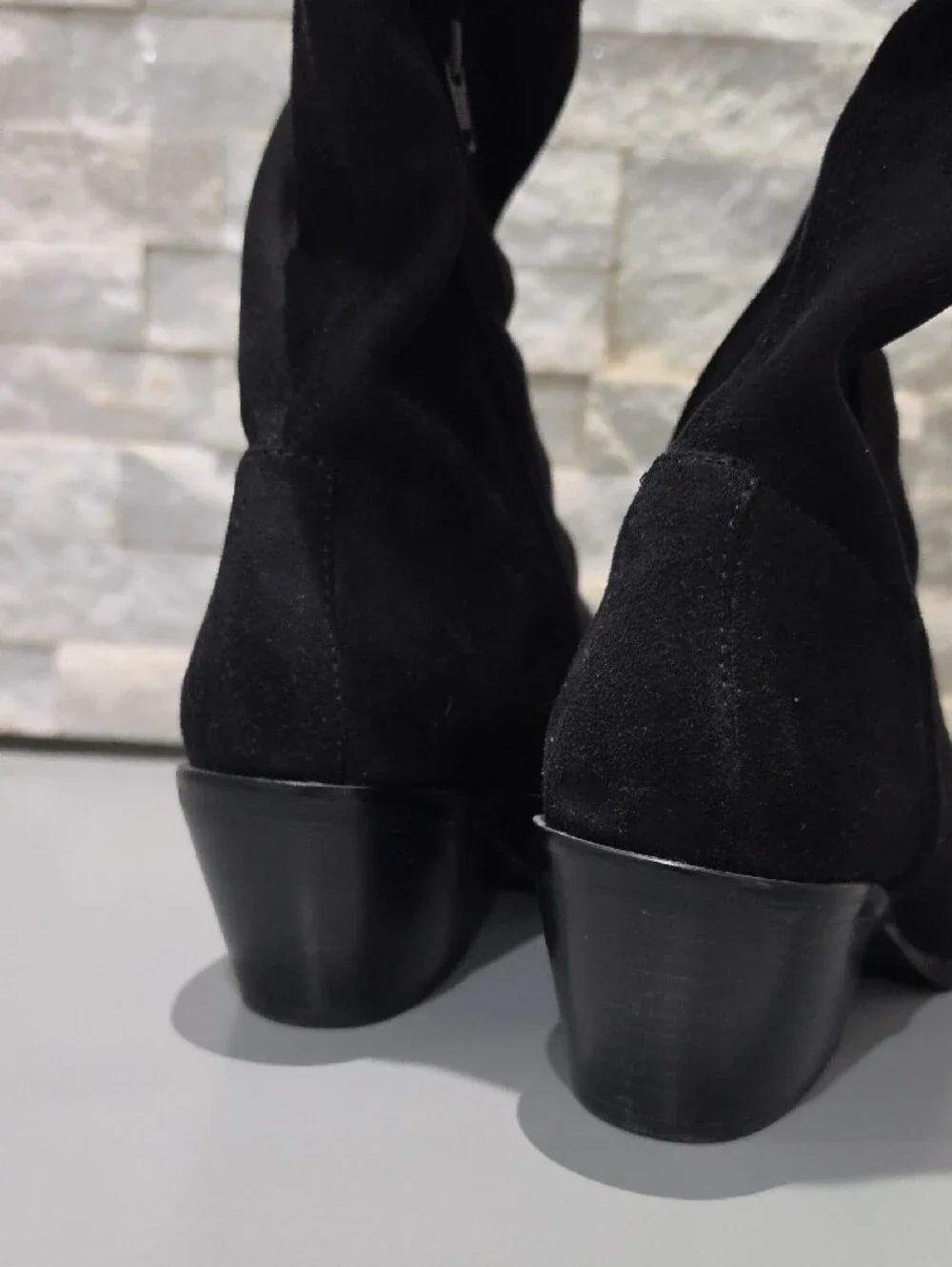 Gianni Bini Black Suede Over-the-Knee Pointed-Toe Boots
